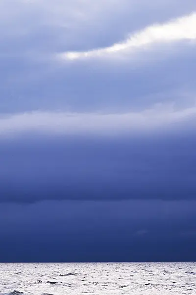 369011 - Rain clouds over the Baltic Sea, Vorpommersche Boddenlandschaft National Park, Germany