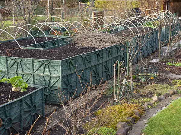 478082 - Raised beds in an autumnal garden