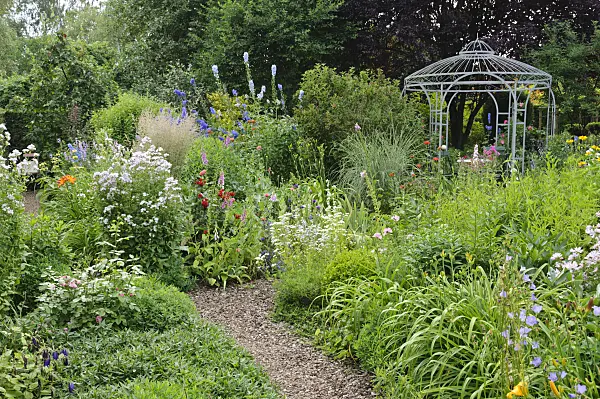 486032 - Rich flowering garden with pavilion