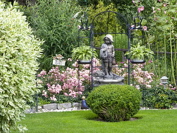 474301 - Rose garden with decorations