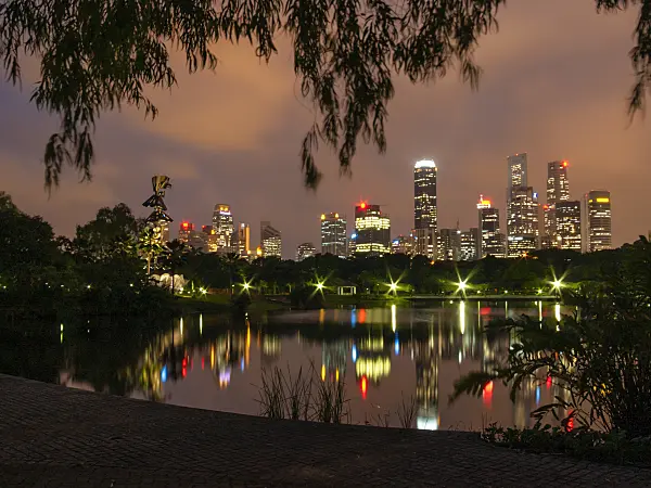 411164 - Skyline, Marina City Park, Singapur