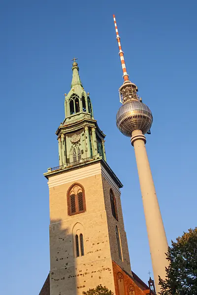 452242 - St. Mary Church and Television Tower, Alexander Square, Berlin, Germany