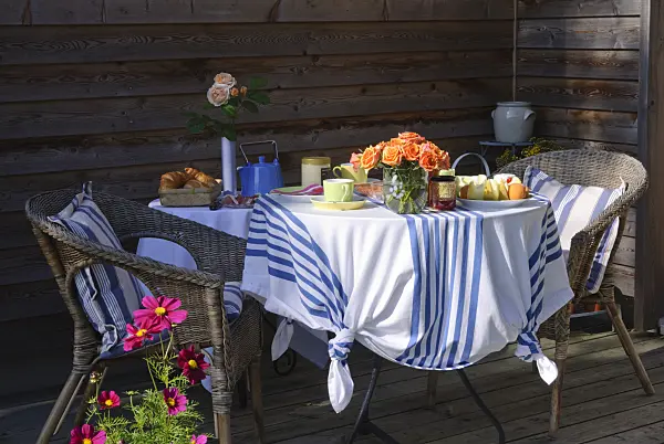 483031 - Table laid for breakfast