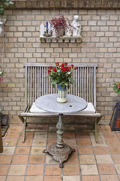 473245 - Terrace of a backyard garden with seating area