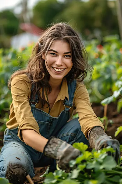 667006 - Une jeune femme travaille dans une légumerie