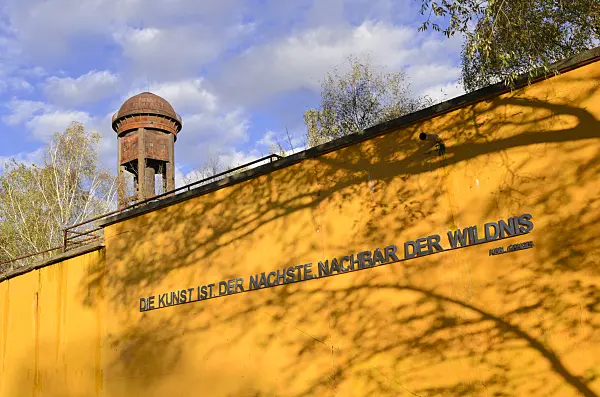 525440 - Water tower on an abandoned railway station, Südgelände Nature Park, Berlin, Germany